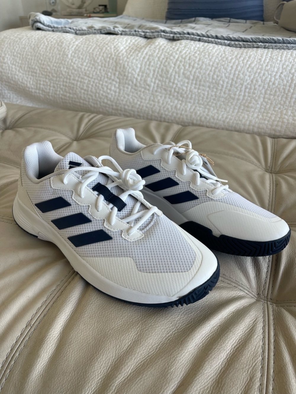 adidas White and Navy GameCourt 2 Tennis or Pickleball Sneakers- NWT